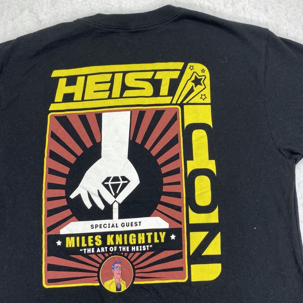 Rick & Morty Adult Small Heist-Con Miles Knightly Adult Swim Graphic T Shirt - Picture 9 of 10